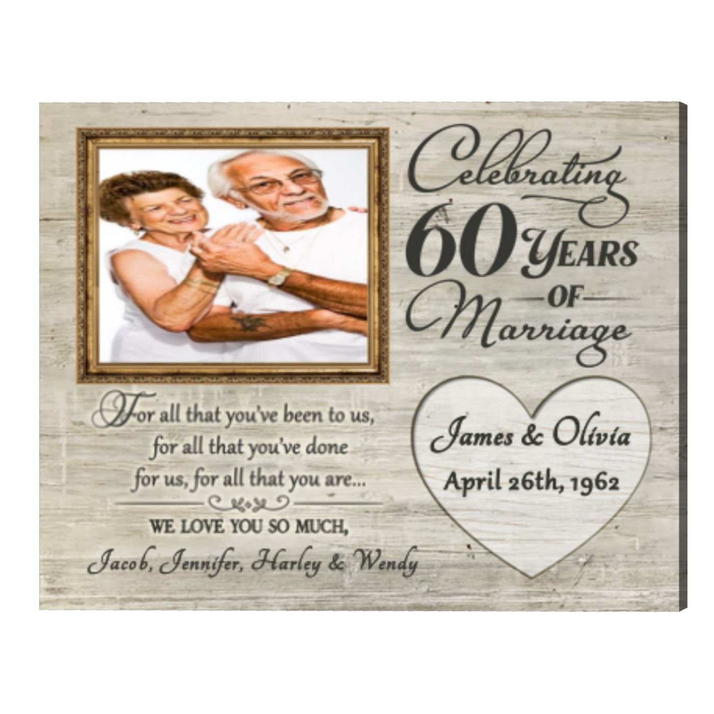 Buy Personalised 60th Anniversary Card - With Love