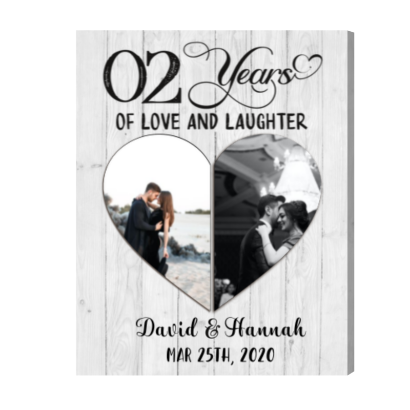 Custom Second Anniversary Gifts, Cotton Anniversary Gifts For Husband For Wife Print, Love And Laughter