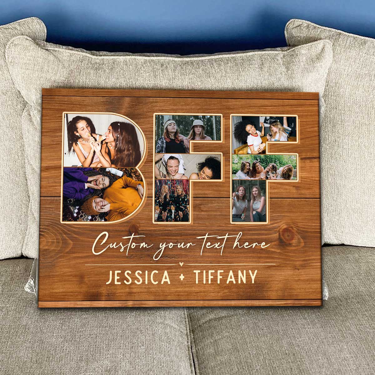 BFF Photo Collage Canvas, Christmas Presents For Best Friends, Personalised  Gift For Best Friend - Best Personalized Gifts For Everyone