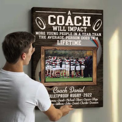 Personalised Rugby Coach Gift print