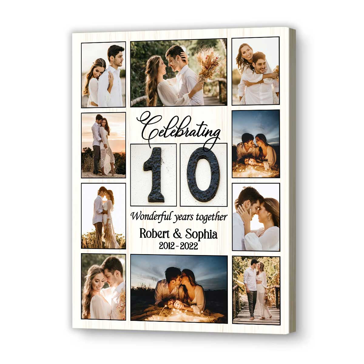 Personalized 10 Year Anniversary Gift For Him, Ten Year