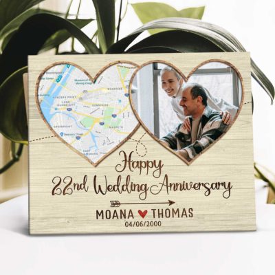 Personalized 22nd Anniversary Gifts Map Print