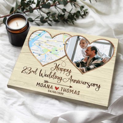 Personalized 23rd Anniversary Gifts Map Print