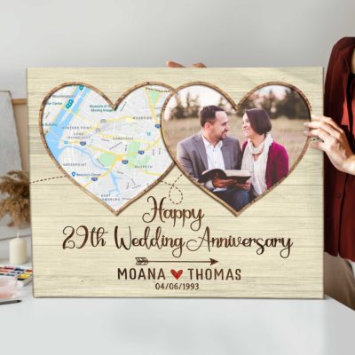 Personalized 29 Year Anniversary Gifts Map Print