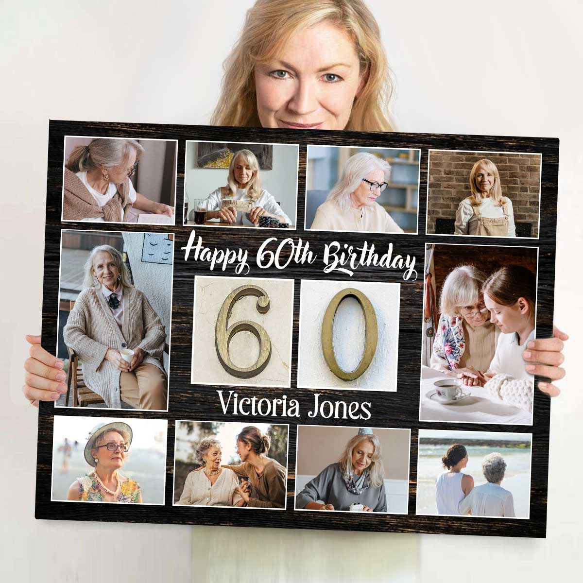 Personalized 60th Birthday Photo Collage, 60th Birthday Gift For Men Or Women, 60th Birthday Gift Ideas
