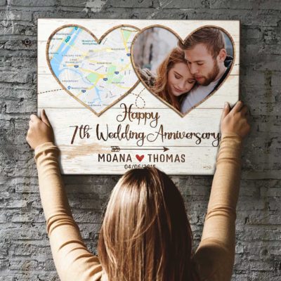 Personalized 7th Anniversary Gifts Map Print