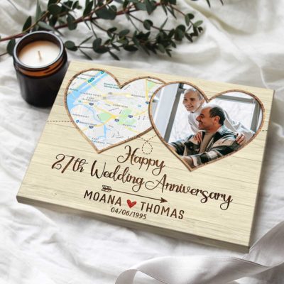 Personalized Anniversary Gifts 27 Years Map Print