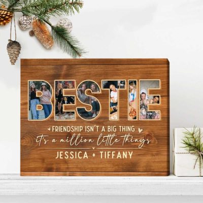 personalized bestie photo collage canvas bestie christmas gift best gift for best friend