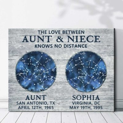 personalized aunt and niece long distance christmas gift best auntie gifts star map print niece gifts from auntie