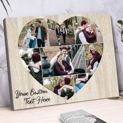 personalized heart shape photo collage canvas gift for my husband anniversary gifts for him