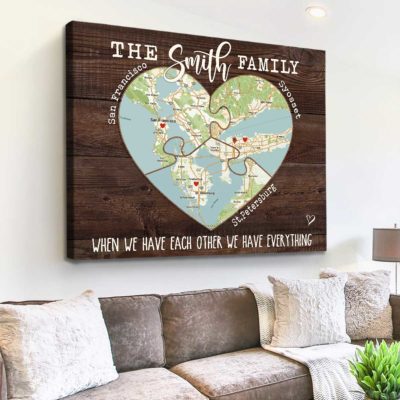 Personalized Family Puzzle Map Print