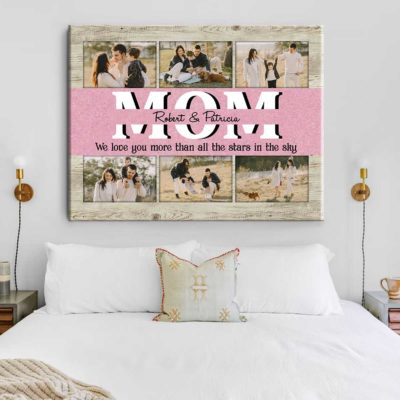 We Love You More Than All The Stars In The Sky Mom Photo Collage Mothers Day Photo Gifts Canvas Gift for Mom