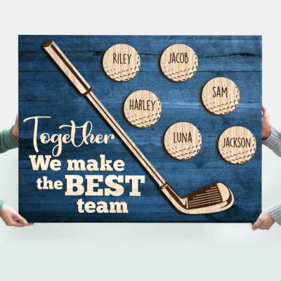 Personalized Golf Family Name Sign, Custom Golf Sign with Names