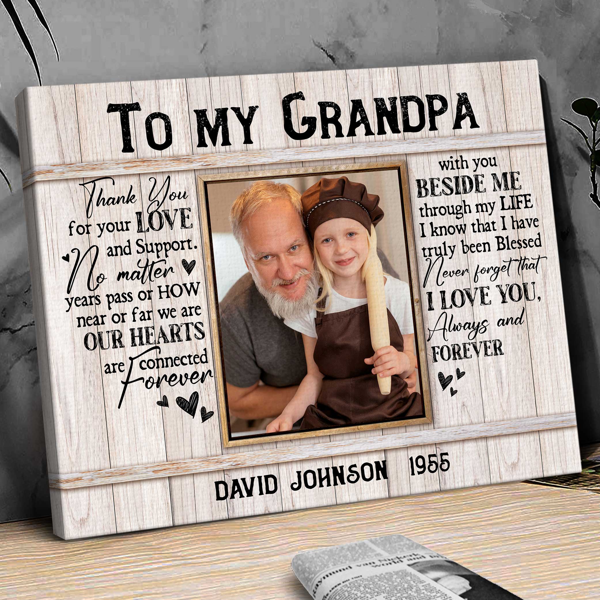 Custom Grandpa Photo Gifts From Grandkids, Best Gifts For Grandfather,  Grandpa Fathers Day Gift - Best Personalized Gifts For Everyone