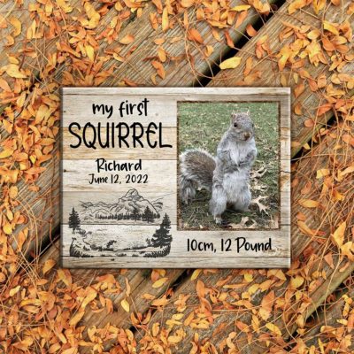 personalized hunting gifts my first squirrel photo print man cave hunting decor