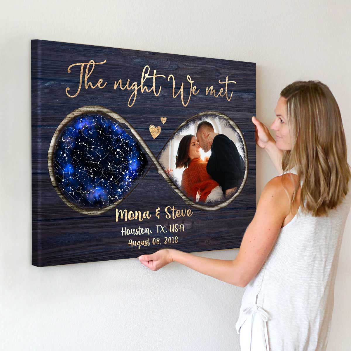 Personalized First Date Plaque with Picture Anniversary Gift