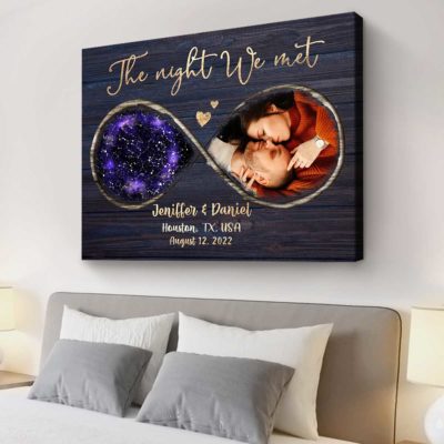 Personalized The Night We Met Star Map Night Sky Print, First Date Gift with Picture