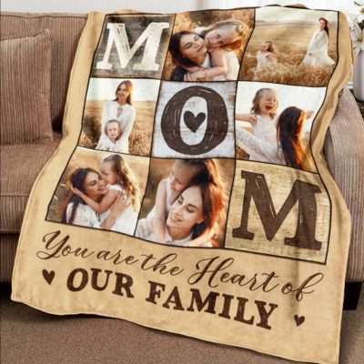 Personalized Mom Photo Collage Blanket