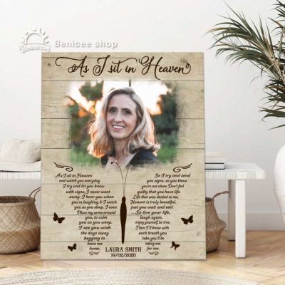 personalized picture memorial gifts remembrance canvas as i sit in heaven wall art