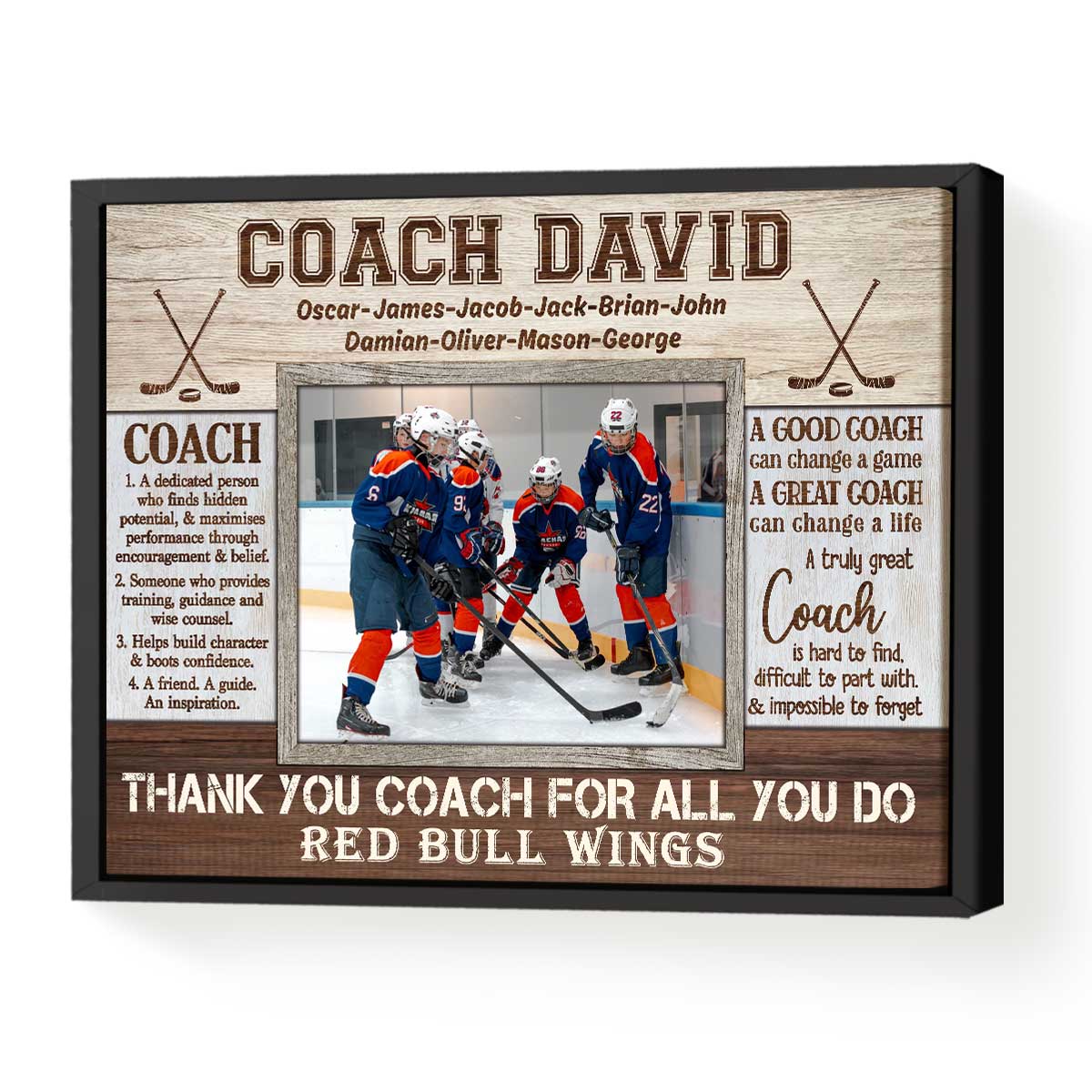 Hockey Coach Gifts Hockey Coaches Gift Hockey Team Photo Gift Personalized  Hockey Team Printable Ice Hockey Gifts Subway Art DIGITAL 