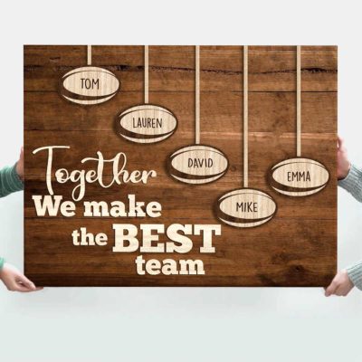 Personalized Rugby Family Print with Names