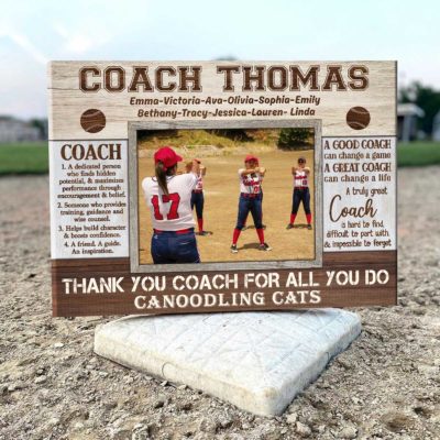 Personalized Softball Coach Gift Ideas Picture Frame