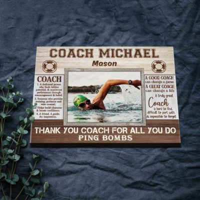 Personalized Swim Coach Gift Picture Frame