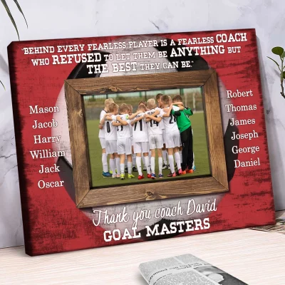 Personalized Team Photo Soccer Coaches Gift