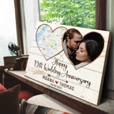 Personalized Tenth Year Anniversary Gifts Map Print