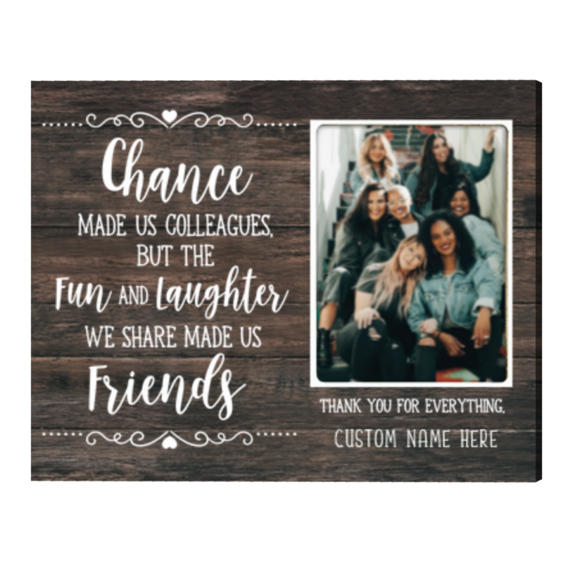 Personalized Coworker Photo Canvas, Custom Work Bestie Going Away Gift, Office Farewell & Colleague Thank You Wall Art