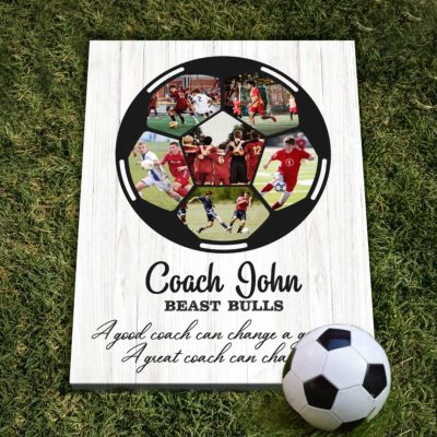 Soccer Personalized Photo Collage Print Picture, Gift For Soccer Coach Frame, End of Season Gift for Soccer Coach