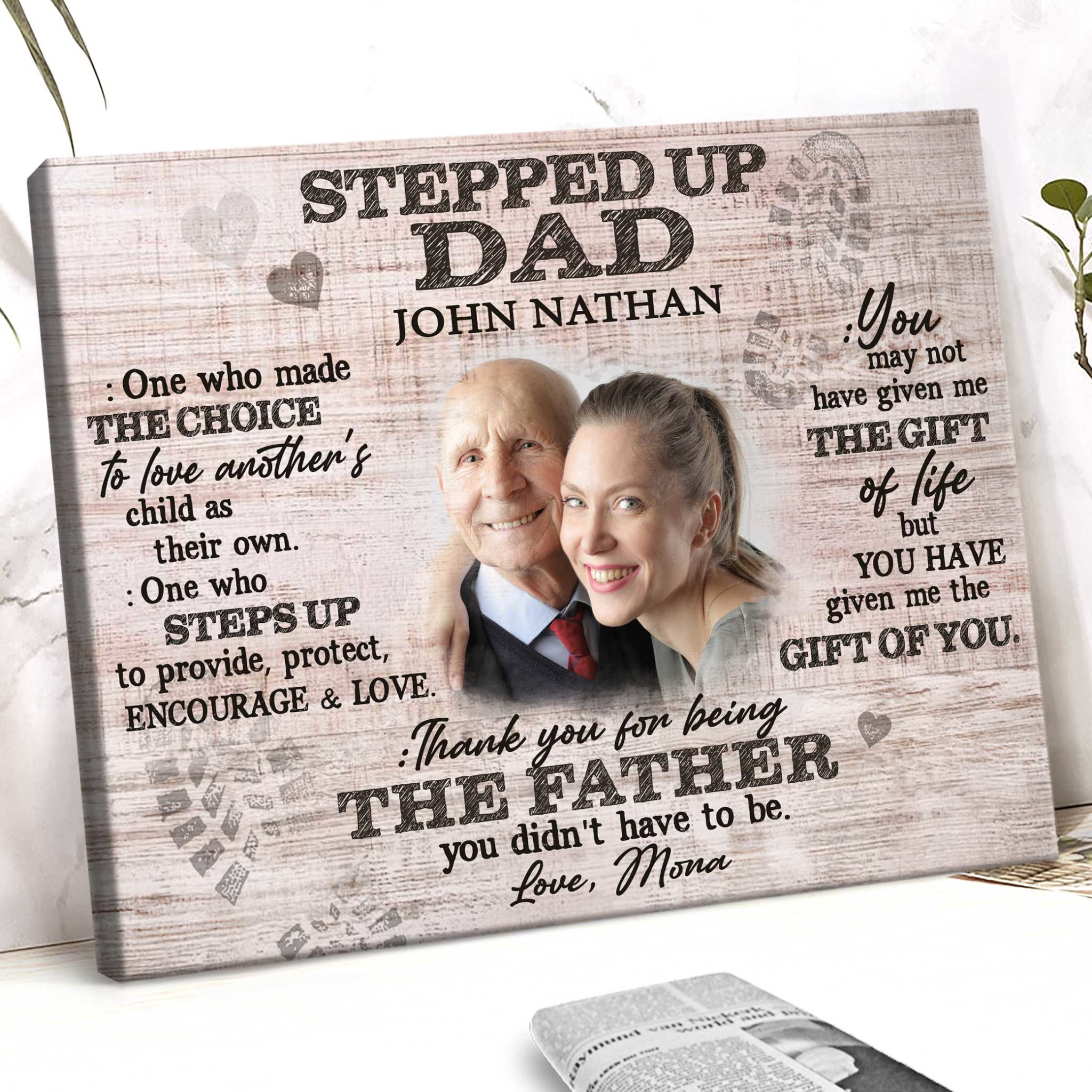 Step Dad Fathers Day Gifts, Personalized Gift For Step Dad From
