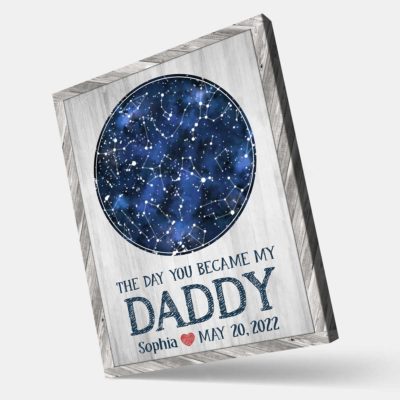 Custom Star Map The Day You Became My Daddy Print, New Dad Christmas Gifts, The Night Sky Star Print