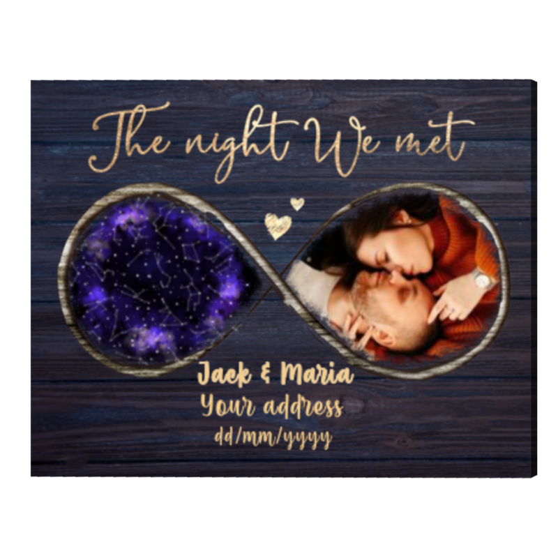 Personalized The Night We Met Star Map Print, Night Sky On Specific Date, Custom Night Sky Valentines Gift, Anniversary Gift for Boyfriend
