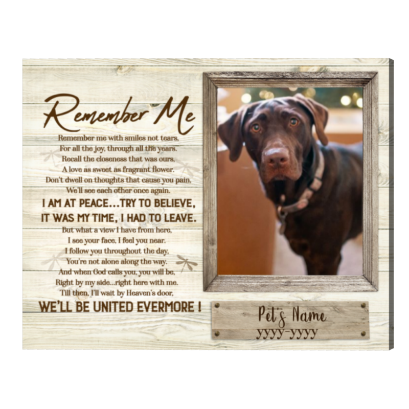 Custom Best Gift for Pet Loss, Dog Memorial Gifts with Picture, Pet Loss Canvas Print