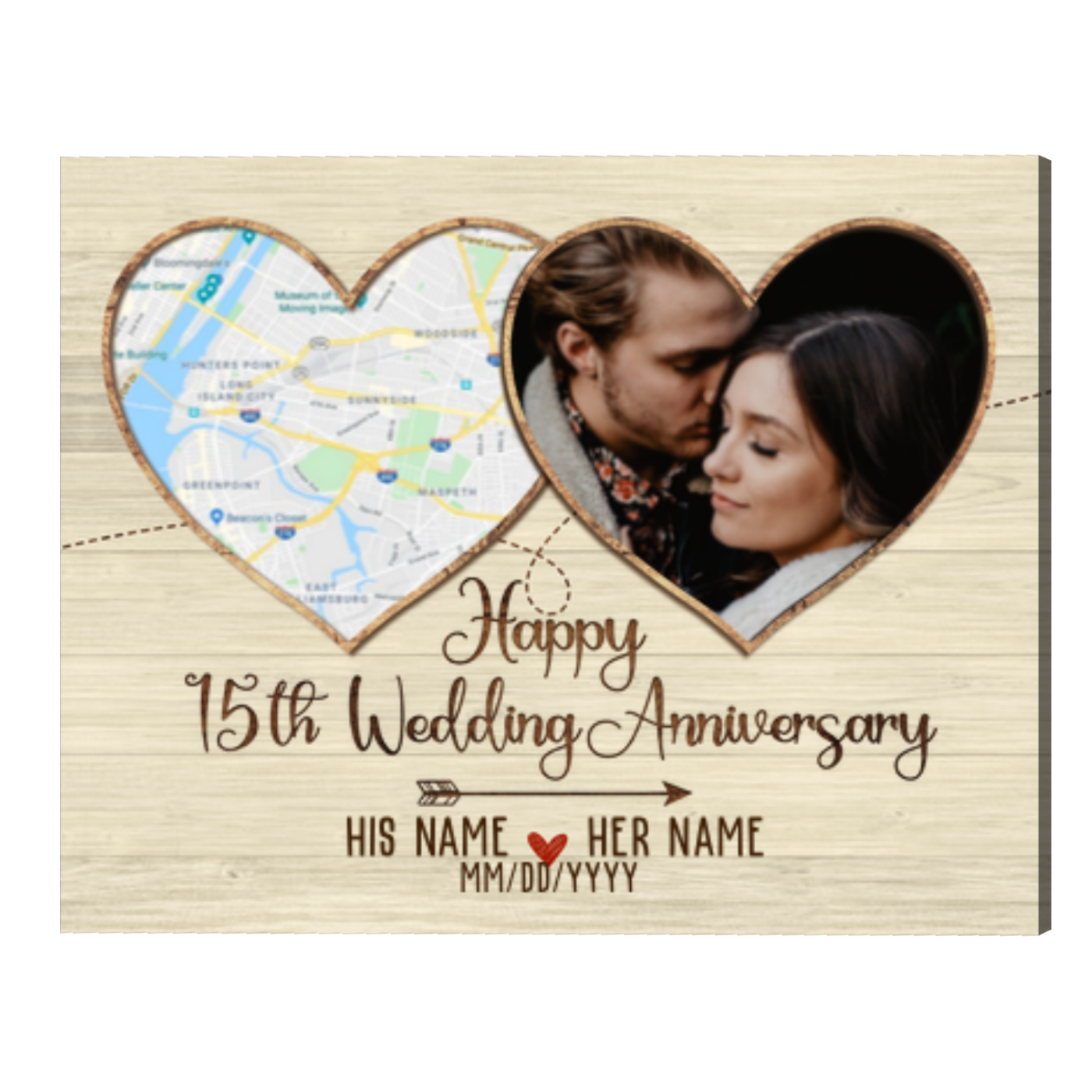 Customized 15th Wedding Anniversary Photo Gift Print, Crystal Anniversary  Gift Frame, 15 Years Together Print - Best Personalized Gifts For Everyone