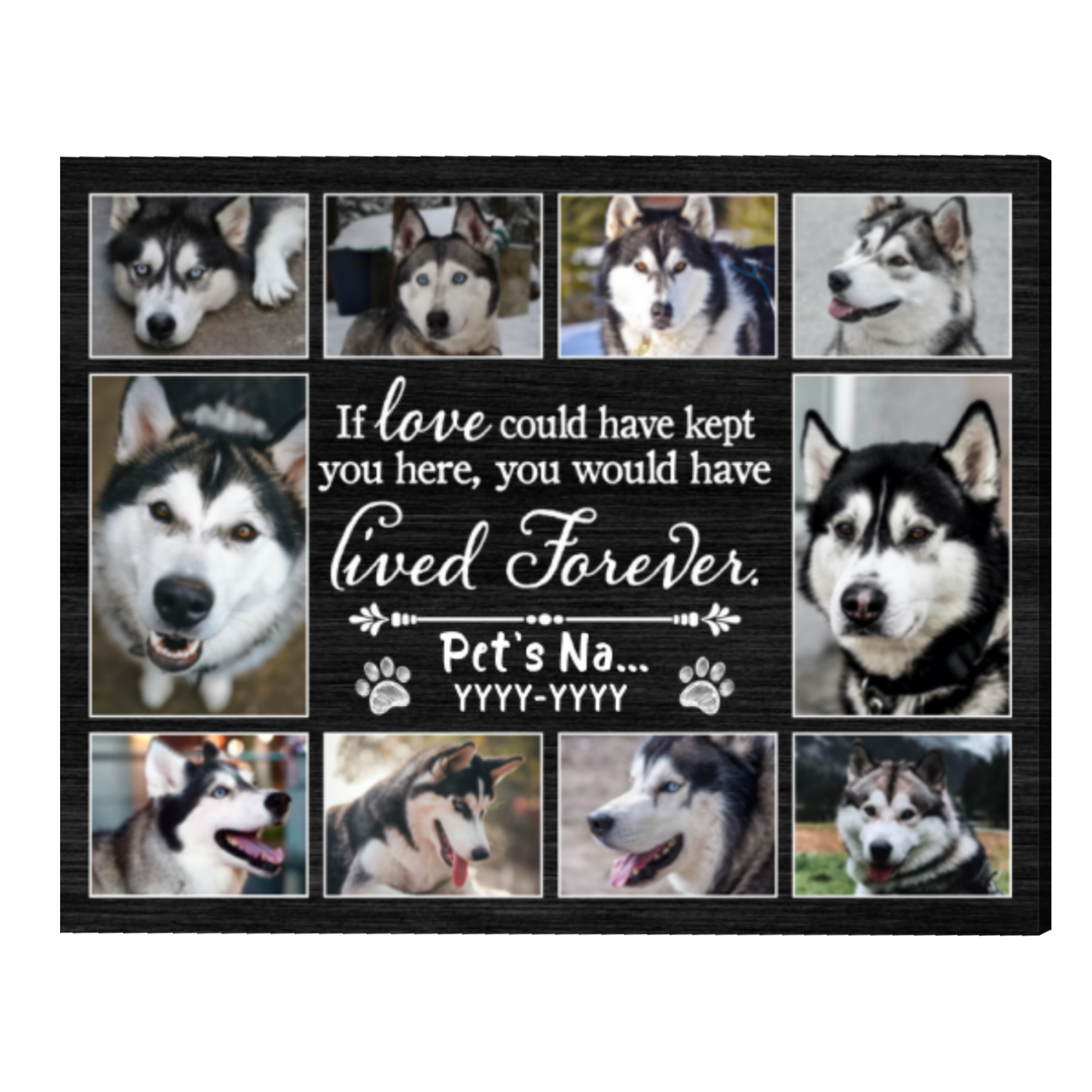 Personalized Pet Memorial Photo Collage Canvas, Pet Memorial Gifts 