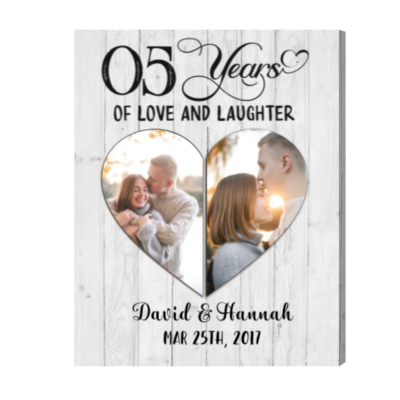 5th Anniversary Gifts Custom Photo Canvas, Personalised 5th Wedding  Anniversary Gift, 5 Years Married Gift Wife Husband Present