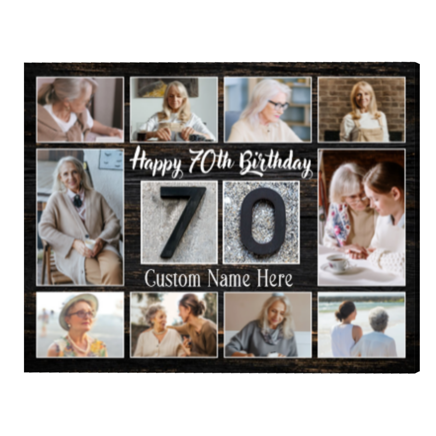 70th Birthday Photo Collage, 70th Birthday Personalized Photo