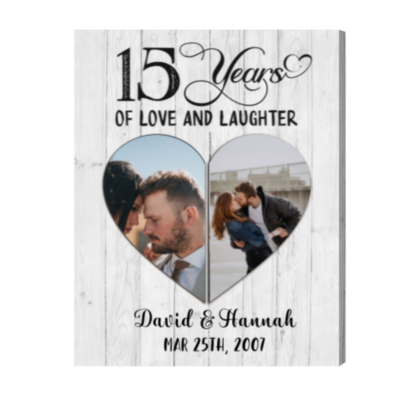 Customized 15th Wedding Anniversary Photo Gift Print, Crystal Anniversary Gift, 15 Years Together Print