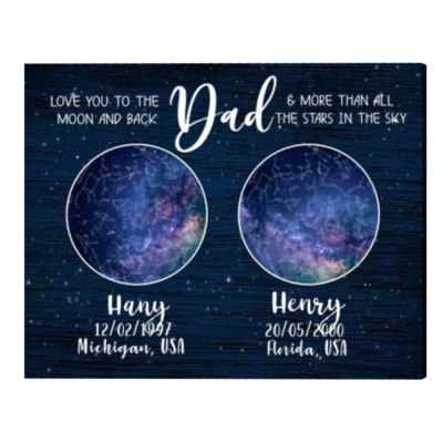 Personalized Star Map Print for Dad