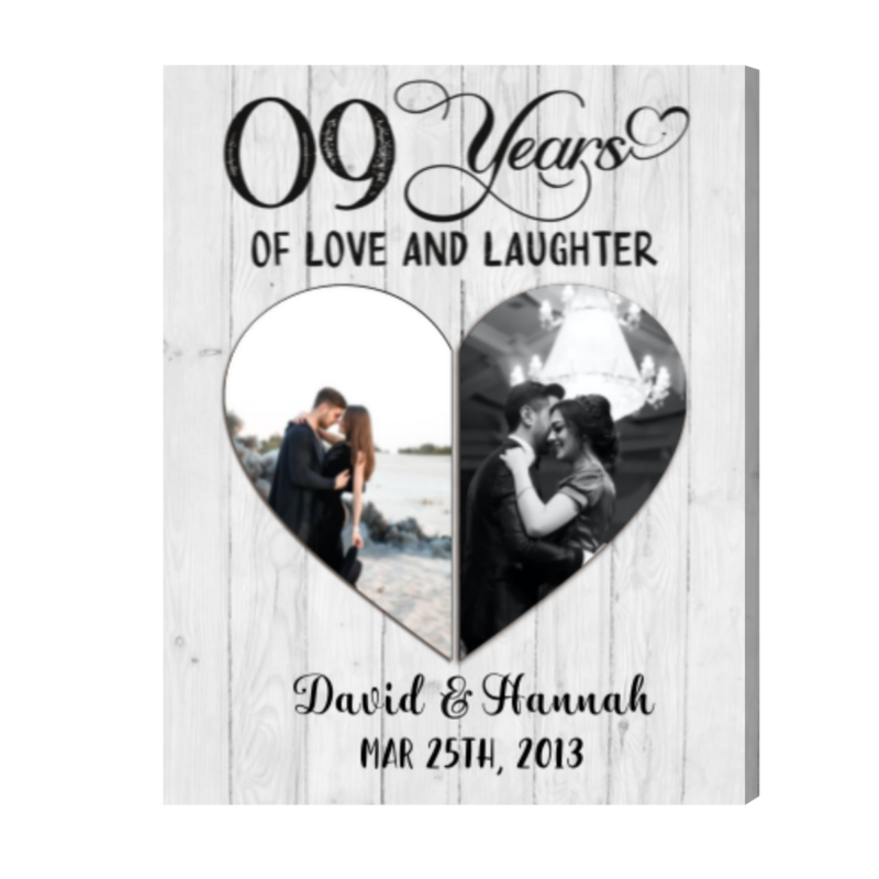 Custom 9 Year Wedding Anniversary Gift, Pottery Anniversary Gifts For Her Print, Love and Laughter