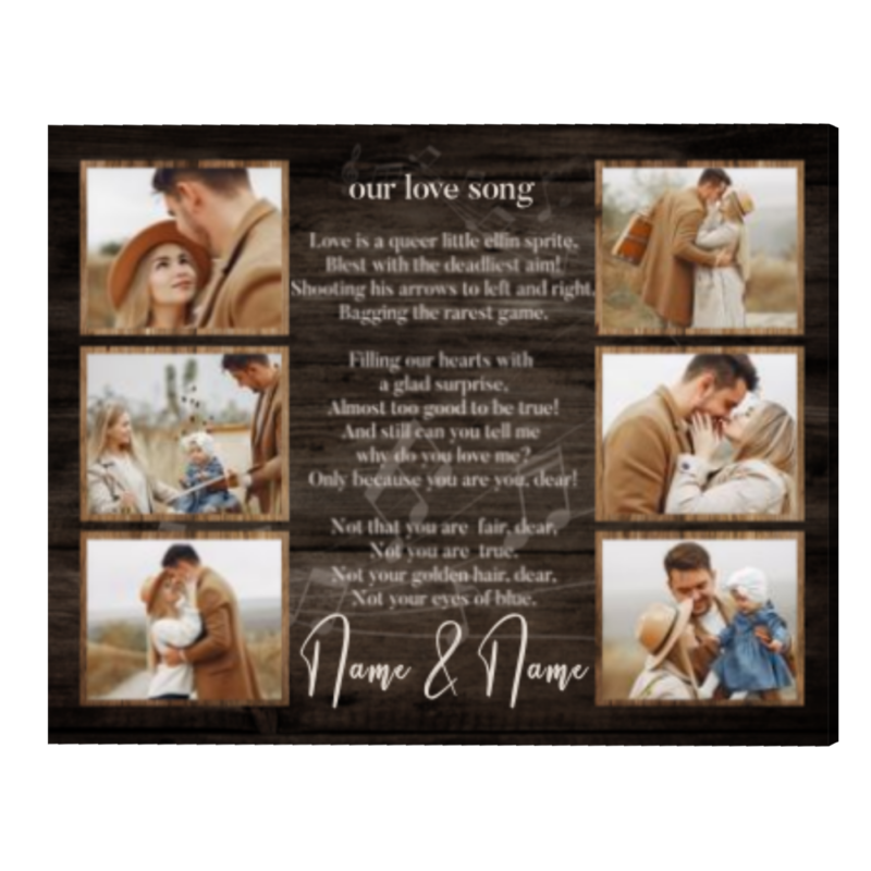 Personalized Song Lyrics for Wall Art, Gift for Wife Anniversary, Anniversary Song Lyrics Canvas, Romantic Valentines Day Presents
