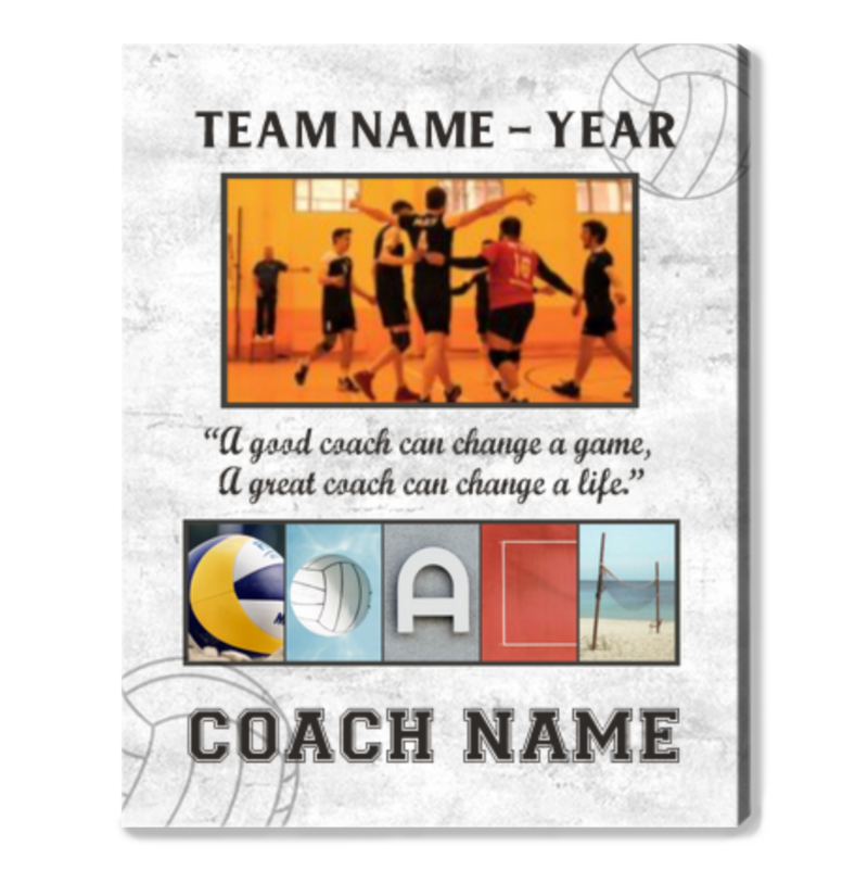 Personalized Volleyball Coach Gift, Volleyball Coach Gift From Team, Volleyball Coach Canvas
