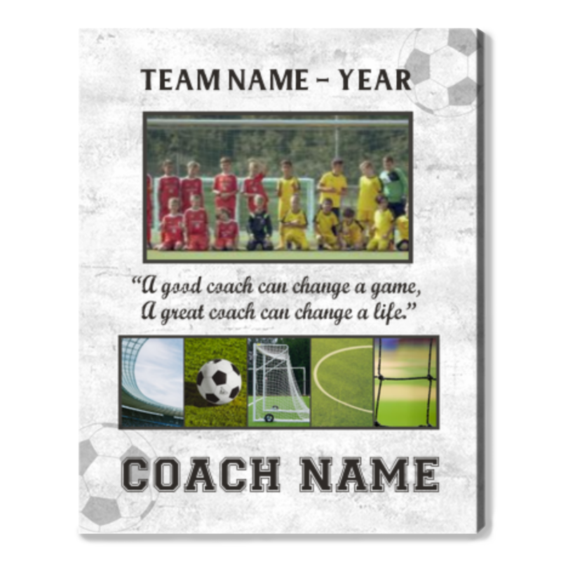 Personalized Soccer Coach Gift, Soccer Coach Appreciation gift, Soccer Coach Gifts End of Season, Soccer Coach Photo Canvas