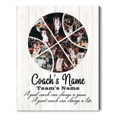 basketball coach gift photo collage