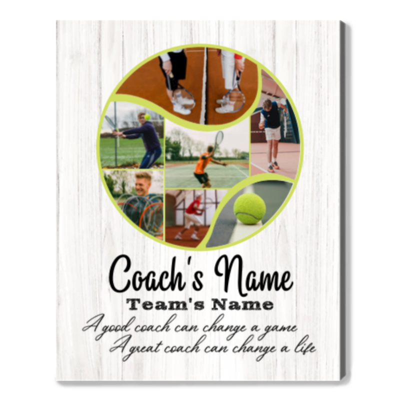 Personalized Tennis Coach Gift, End Of Season Gift For Tennis Coach, Assistant Coach Gifts, Tennis Coach Picture Canvas