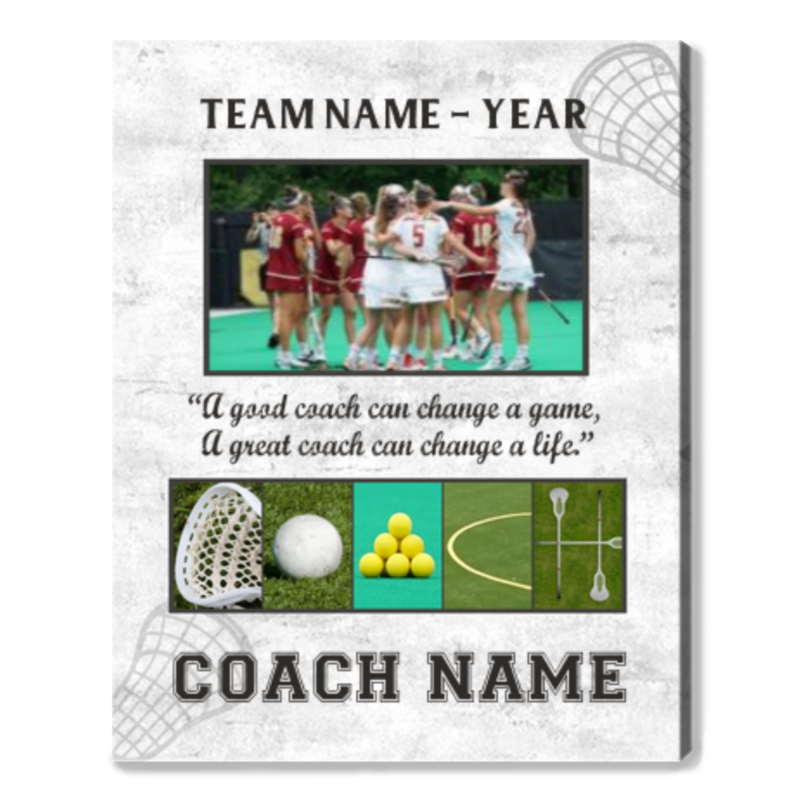 Personalized Lacrosse Coach Gift, Lacrosse Coach Picture Canvas, Lacrosse Coach Thank You Gift, End Of Season Gift For Lacrosse Coach