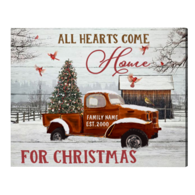 Custom Family Name Christmas Sign With Pickup Truck