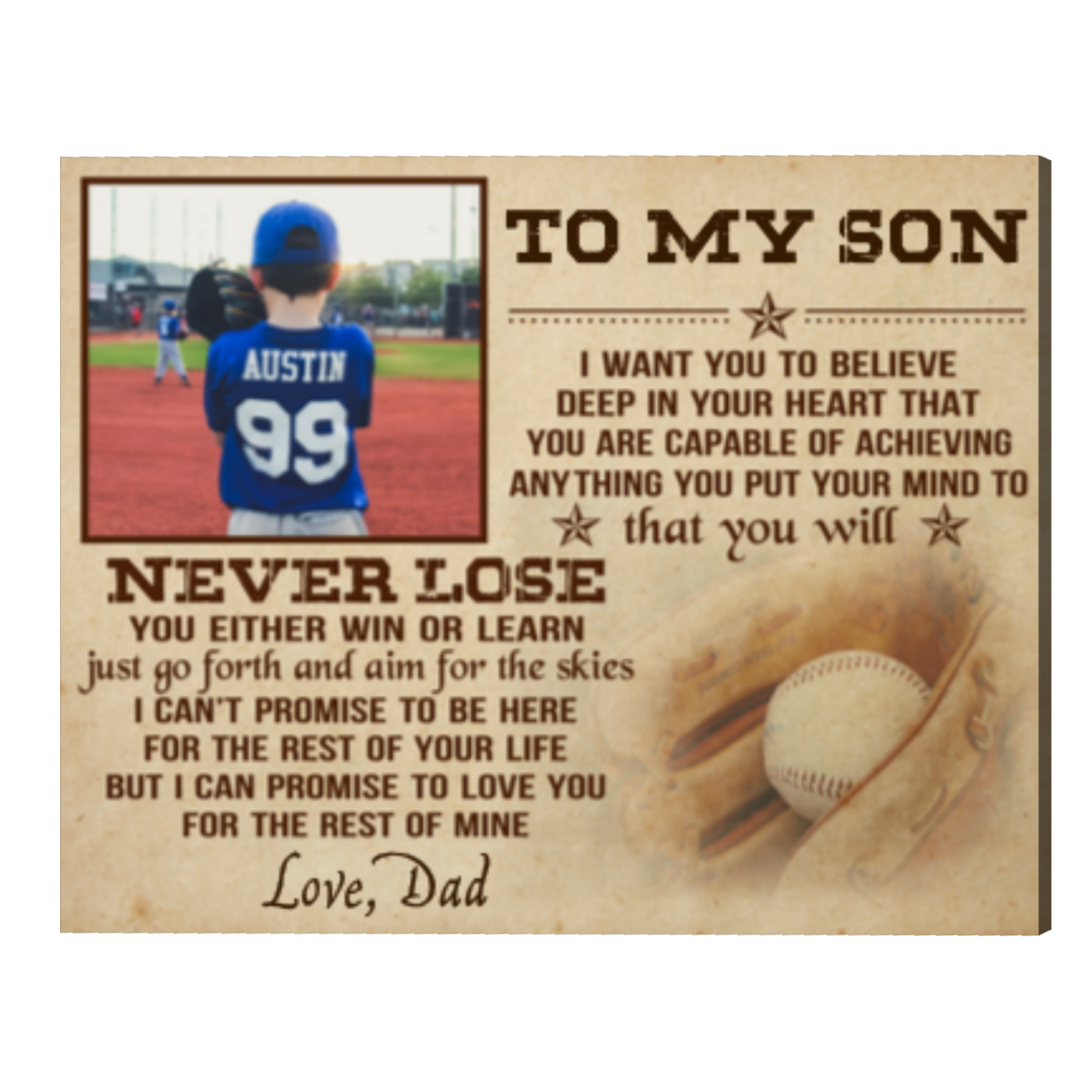 Mothers Day Baseball Gift Personalized Mothers Gift From Son 